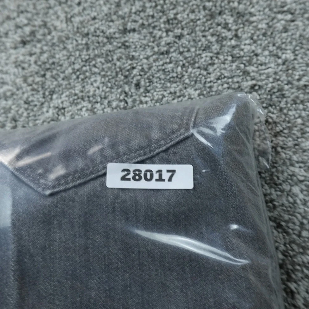 Levis Jeans Mens 32X34 Gray Black Denim‎ Pants Straight Leg Western Buckle Back